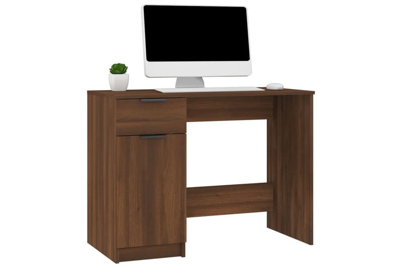 beBasic skrivebord 100x50x75 cm konstrueret træ brun egetræsfarve - Brun - Møbler - Borde - Kontorbord - Skrivebord
