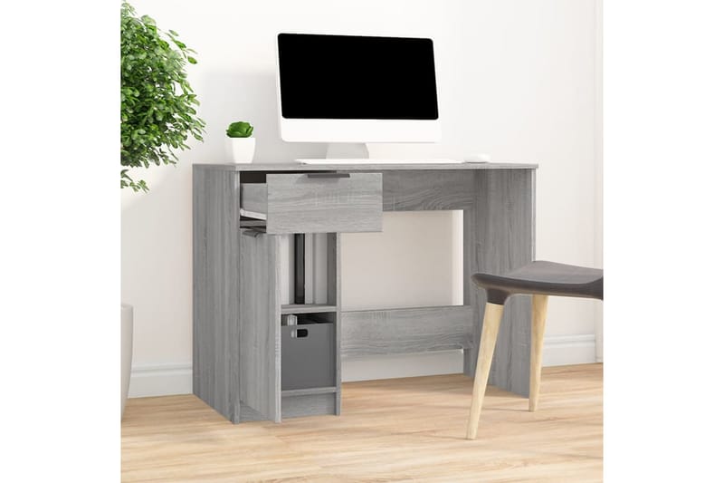 beBasic skrivebord 100x50x75 cm konstrueret træ grå sonoma-eg - GrÃ¥ - Møbler - Borde - Kontorbord - Skrivebord
