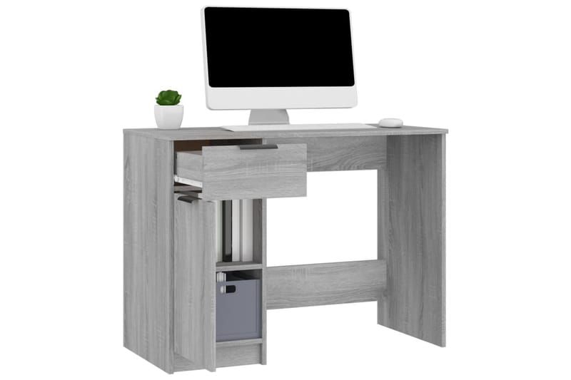 beBasic skrivebord 100x50x75 cm konstrueret træ grå sonoma-eg - GrÃ¥ - Møbler - Borde - Kontorbord - Skrivebord