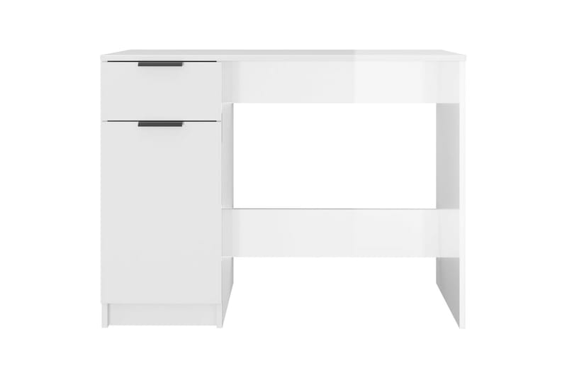 beBasic skrivebord 100x50x75 cm konstrueret træ hvid højglans - Hvid - Møbler - Borde - Kontorbord - Skrivebord