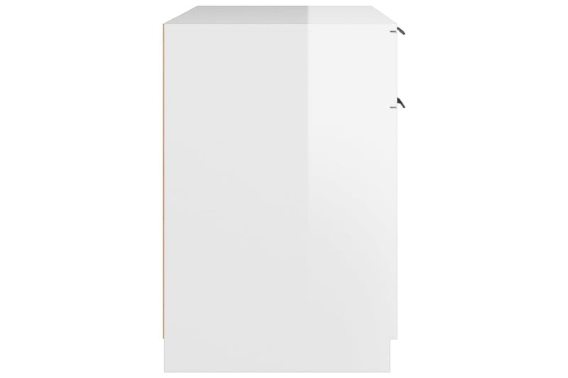beBasic skrivebord 100x50x75 cm konstrueret træ hvid højglans - Hvid - Skrivebord