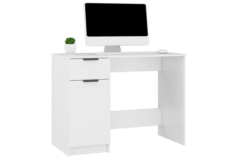 beBasic skrivebord 100x50x75 cm konstrueret træ hvid - Hvid - Møbler - Borde - Kontorbord - Skrivebord