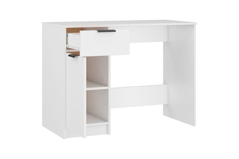 beBasic skrivebord 100x50x75 cm konstrueret træ hvid - Hvid - Møbler - Borde - Kontorbord - Skrivebord
