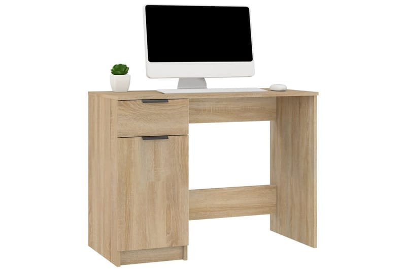 beBasic skrivebord 100x50x75 cm konstrueret træ sonoma-eg - Brun - Møbler - Borde - Kontorbord - Skrivebord