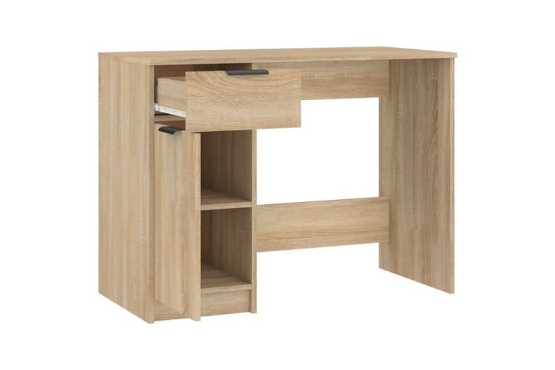 beBasic skrivebord 100x50x75 cm konstrueret træ sonoma-eg - Brun - Møbler - Borde - Kontorbord - Skrivebord