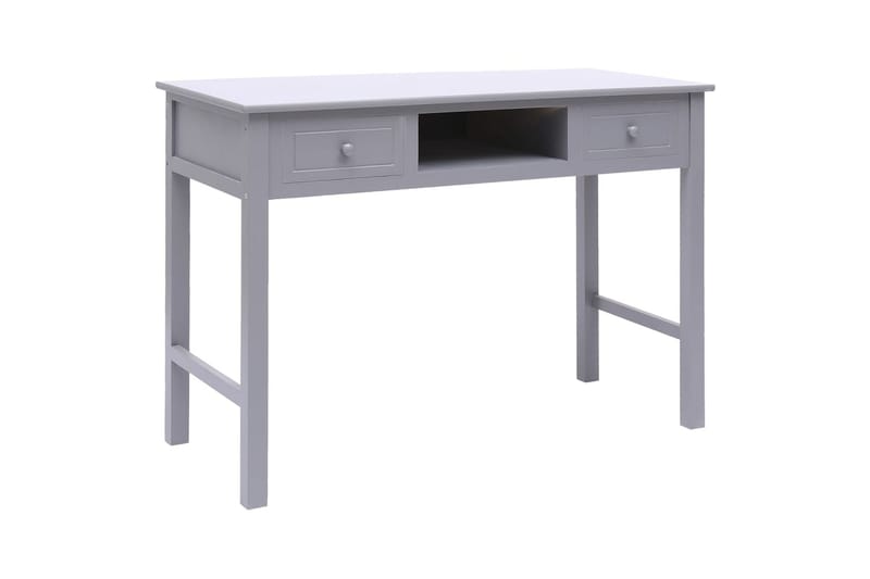 beBasic skrivebord 108x45x76 cm massivt kejsertræ grå - GrÃ¥ - Møbler - Borde - Kontorbord - Skrivebord