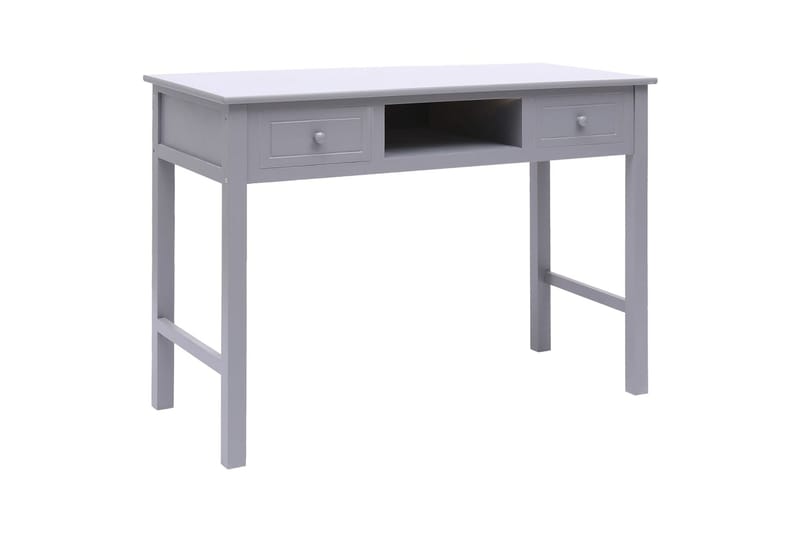 beBasic skrivebord 108x45x76 cm massivt kejsertræ grå - GrÃ¥ - Skrivebord