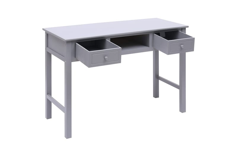 beBasic skrivebord 108x45x76 cm massivt kejsertræ grå - GrÃ¥ - Møbler - Borde - Kontorbord - Skrivebord