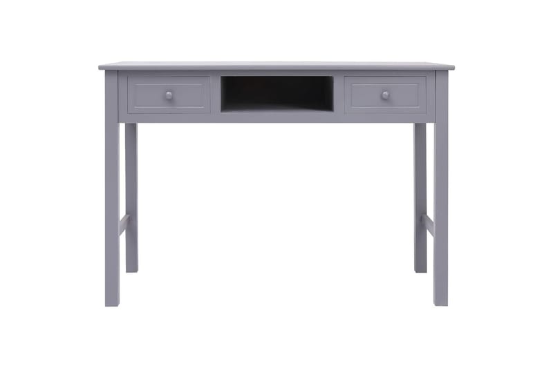 beBasic skrivebord 108x45x76 cm massivt kejsertræ grå - GrÃ¥ - Skrivebord