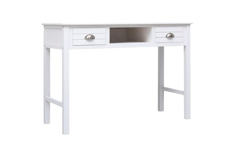 beBasic skrivebord 108x45x76 cm massivt kejsertræ hvid - Hvid - Møbler - Borde - Kontorbord - Skrivebord