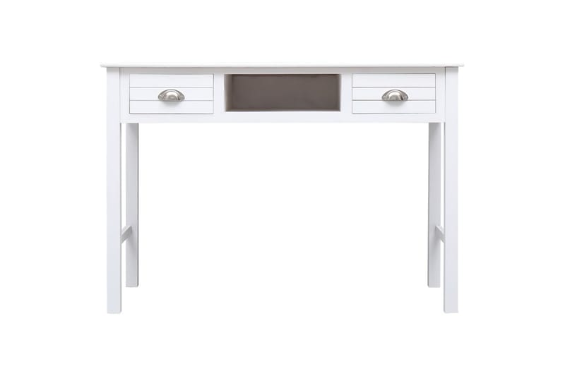 beBasic skrivebord 108x45x76 cm massivt kejsertræ hvid - Hvid - Møbler - Borde - Kontorbord - Skrivebord