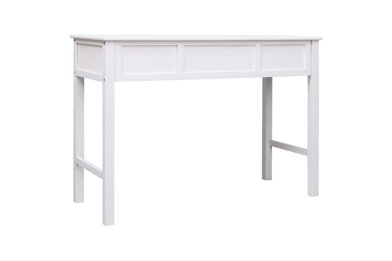 beBasic skrivebord 108x45x76 cm massivt kejsertræ hvid - Hvid - Møbler - Borde - Kontorbord - Skrivebord