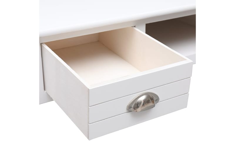 beBasic skrivebord 108x45x76 cm massivt kejsertræ hvid - Hvid - Møbler - Borde - Kontorbord - Skrivebord