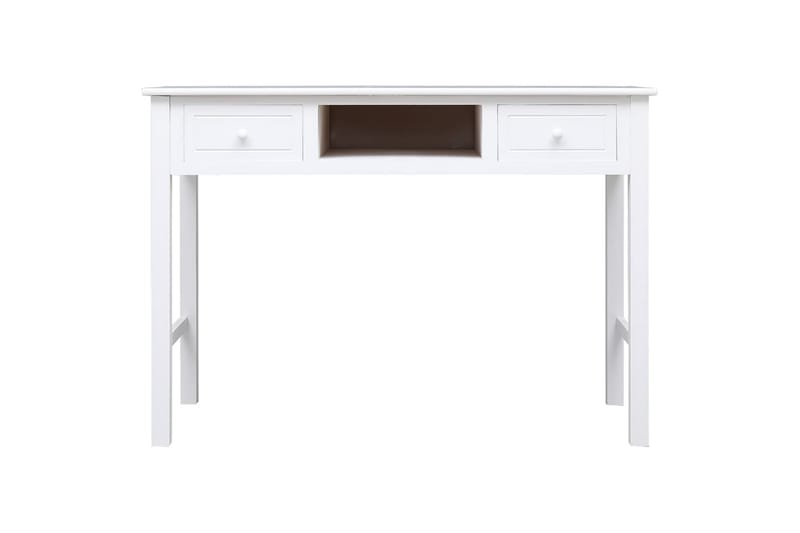 beBasic skrivebord 108x45x76 cm massivt kejsertræ hvid - Hvid - Møbler - Borde - Kontorbord - Skrivebord