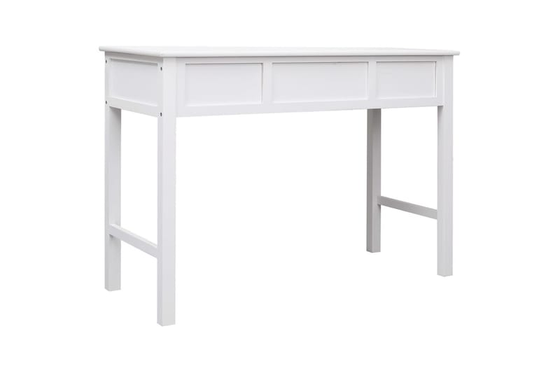 beBasic skrivebord 108x45x76 cm massivt kejsertræ hvid - Hvid - Møbler - Borde - Kontorbord - Skrivebord