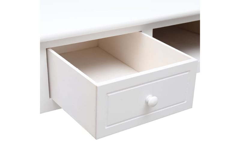 beBasic skrivebord 108x45x76 cm massivt kejsertræ hvid - Hvid - Møbler - Borde - Kontorbord - Skrivebord