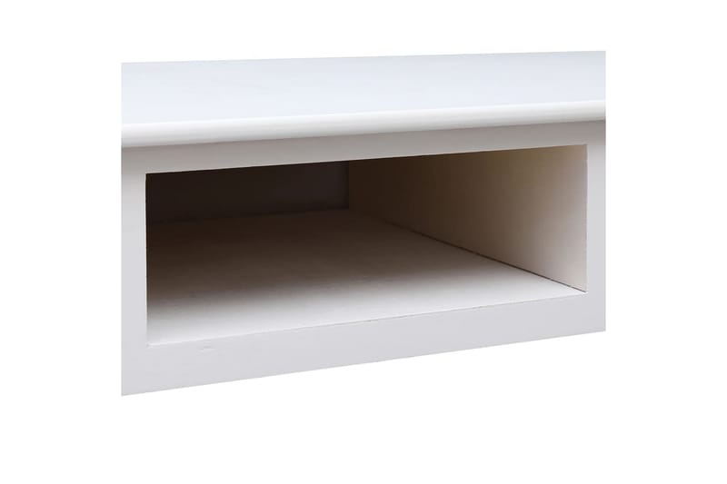 beBasic skrivebord 108x45x76 cm massivt kejsertræ hvid - Hvid - Skrivebord
