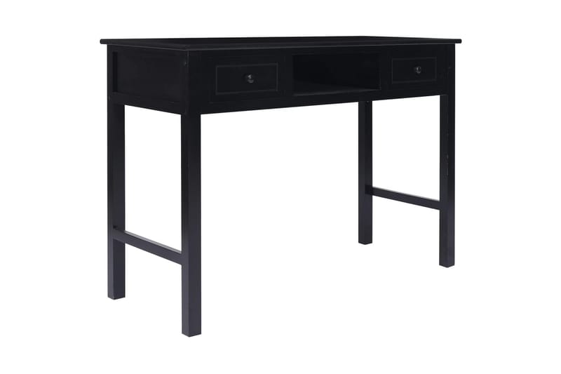 beBasic skrivebord 108x45x76 cm massivt kejsertræ sort - Sort - Møbler - Borde - Kontorbord - Skrivebord