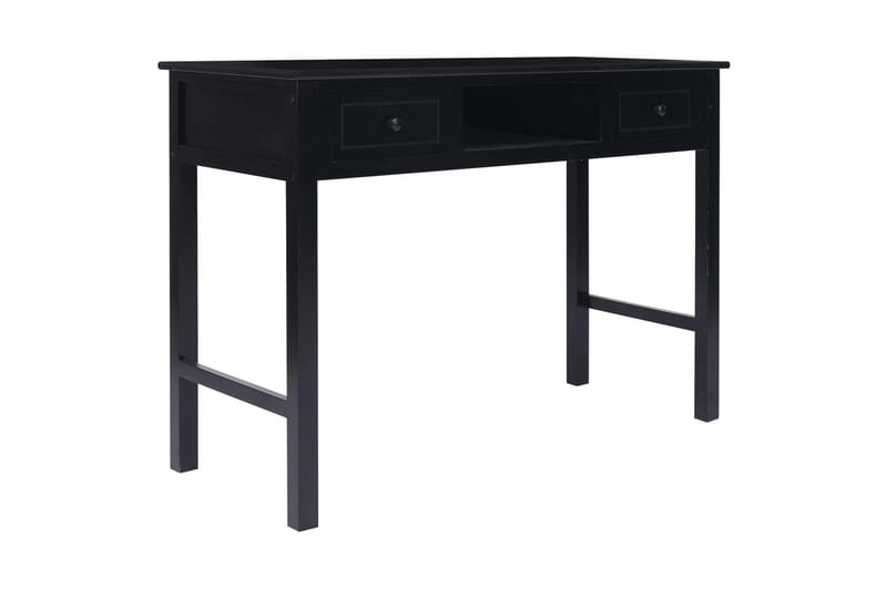 beBasic skrivebord 108x45x76 cm massivt kejsertræ sort - Sort - Skrivebord