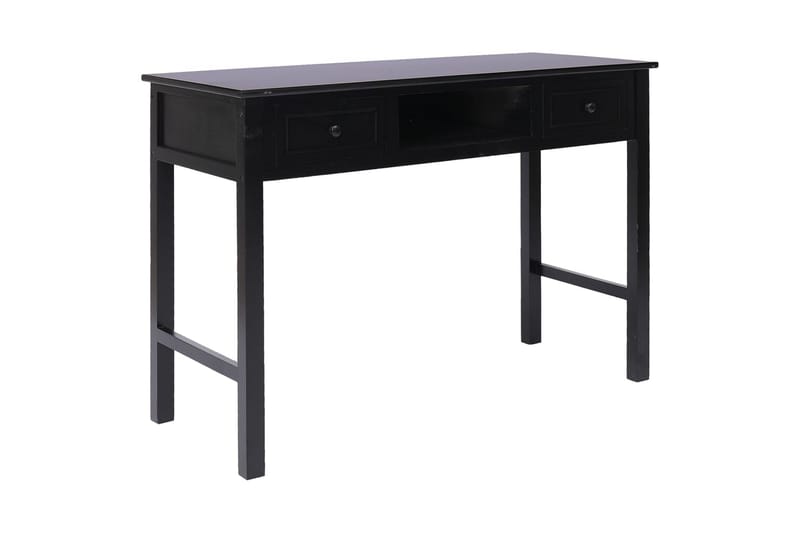 beBasic skrivebord 108x45x76 cm massivt kejsertræ sort - Sort - Møbler - Borde - Kontorbord - Skrivebord