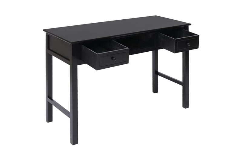 beBasic skrivebord 108x45x76 cm massivt kejsertræ sort - Sort - Møbler - Borde - Kontorbord - Skrivebord