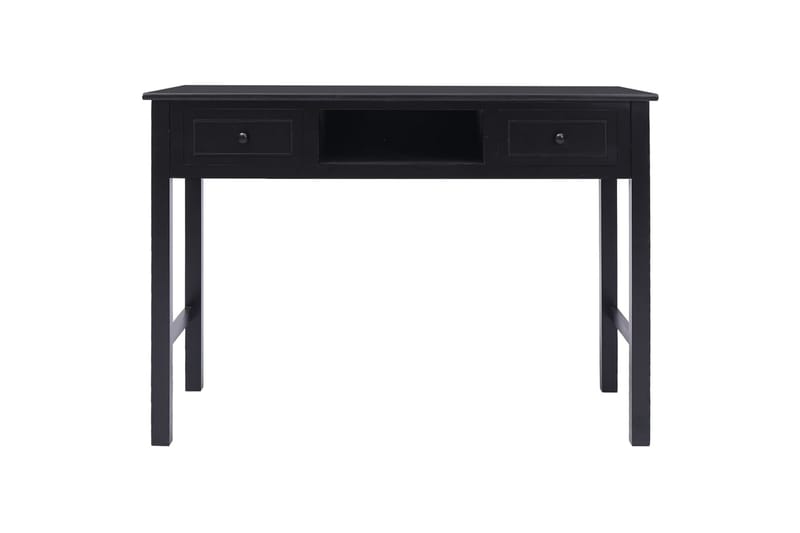 beBasic skrivebord 108x45x76 cm massivt kejsertræ sort - Sort - Møbler - Borde - Kontorbord - Skrivebord