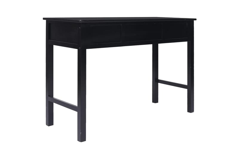 beBasic skrivebord 108x45x76 cm massivt kejsertræ sort - Sort - Møbler - Borde - Kontorbord - Skrivebord