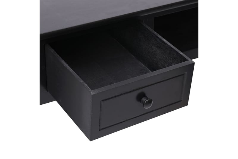 beBasic skrivebord 108x45x76 cm massivt kejsertræ sort - Sort - Møbler - Borde - Kontorbord - Skrivebord