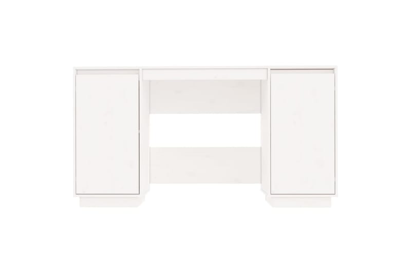 beBasic skrivebord 140x50x75 cm massivt fyrretræ - Hvid - Møbler - Borde - Kontorbord - Skrivebord