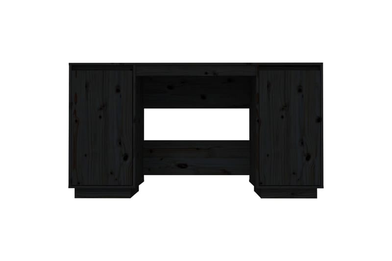 beBasic skrivebord 140x50x75 cm massivt fyrretræ sort - Sort - Skrivebord