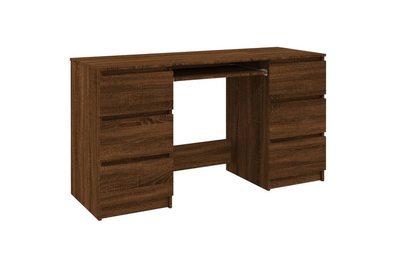 beBasic skrivebord 140x50x77 cm konstrueret træ brun egetræsfarve - Brun - Møbler - Borde - Kontorbord - Skrivebord