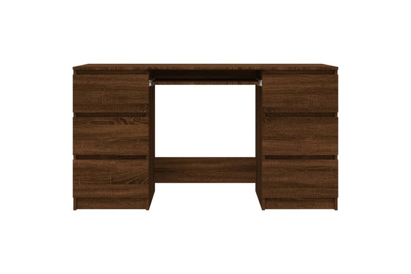 beBasic skrivebord 140x50x77 cm konstrueret træ brun egetræsfarve - Brun - Møbler - Borde - Kontorbord - Skrivebord