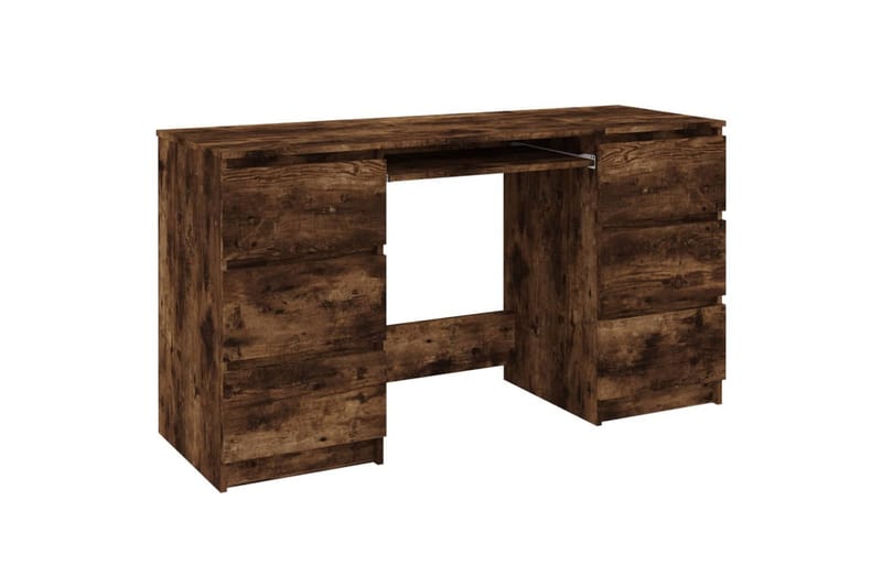 beBasic skrivebord 140x50x77 cm konstrueret træ røget egetræsfarve - Brun - Møbler - Borde - Kontorbord - Skrivebord