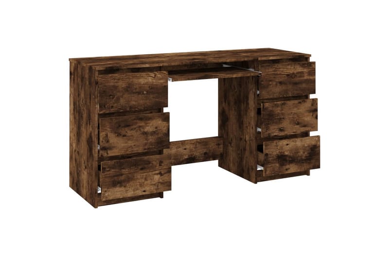 beBasic skrivebord 140x50x77 cm konstrueret træ røget egetræsfarve - Brun - Møbler - Borde - Kontorbord - Skrivebord