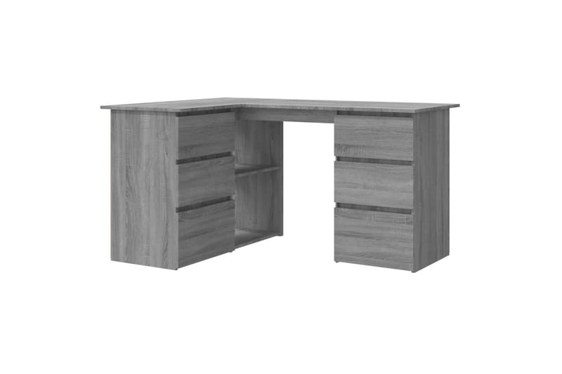 beBasic skrivebord 145x100x76 cm konstrueret træ grå sonoma-eg - GrÃ¥ - Skrivebord