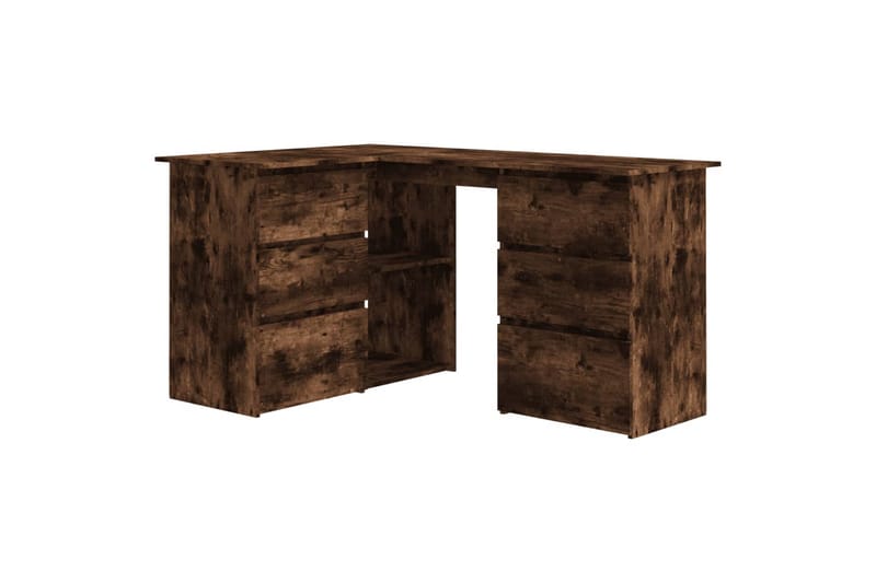 beBasic skrivebord 145x100x76 cm konstrueret træ røget egetræsfinish - Brun - Møbler - Borde - Kontorbord - Skrivebord