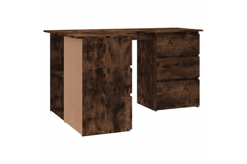 beBasic skrivebord 145x100x76 cm konstrueret træ røget egetræsfinish - Brun - Skrivebord