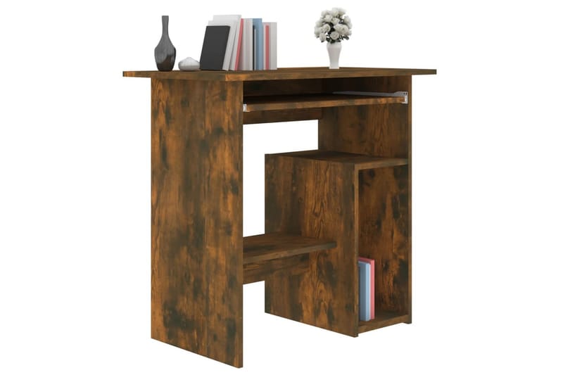 beBasic skrivebord 80x45x74 cm konstrueret træ røget egetræsfinish - Brun - Skrivebord