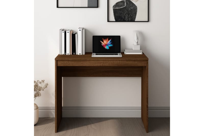 beBasic skrivebord 90x40x72 cm konstrueret træ brun egetræsfarve - Brun - Møbler - Borde - Kontorbord - Skrivebord