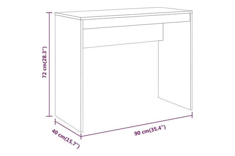 beBasic skrivebord 90x40x72 cm konstrueret træ grå sonoma-eg - GrÃ¥ - Skrivebord