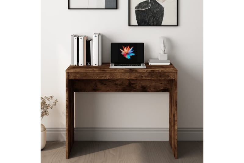 beBasic skrivebord 90x40x72 cm konstrueret træ røget egetræsfarve - Brun - Møbler - Borde - Kontorbord - Skrivebord