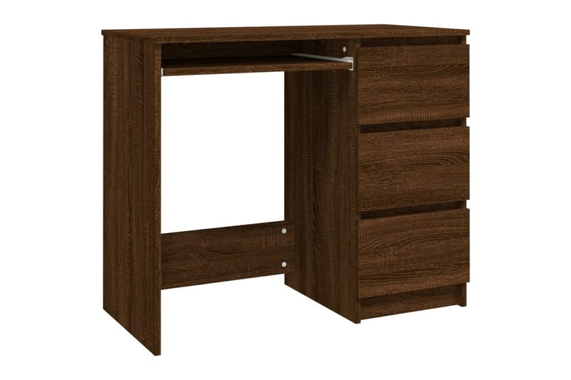 beBasic skrivebord 90x45x76 cm konstrueret træ brun egetræsfarve - Brun - Skrivebord