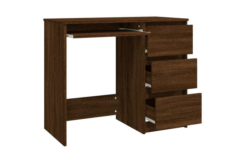 beBasic skrivebord 90x45x76 cm konstrueret træ brun egetræsfarve - Brun - Møbler - Borde - Kontorbord - Skrivebord