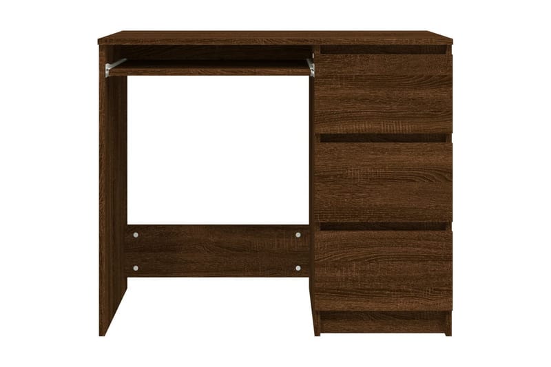 beBasic skrivebord 90x45x76 cm konstrueret træ brun egetræsfarve - Brun - Skrivebord