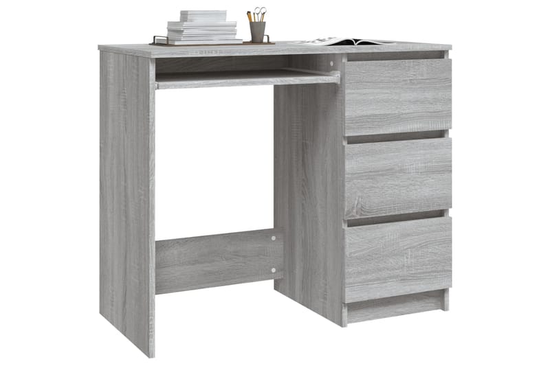 beBasic skrivebord 90x45x76 cm konstrueret træ grå sonoma-eg - GrÃ¥ - Møbler - Borde - Kontorbord - Skrivebord