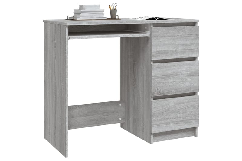 beBasic skrivebord 90x45x76 cm konstrueret træ grå sonoma-eg - GrÃ¥ - Skrivebord