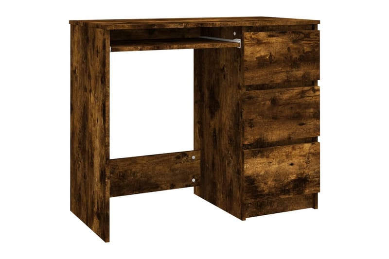 beBasic skrivebord 90x45x76 cm konstrueret træ røget egetræsfarve - Brun - Skrivebord