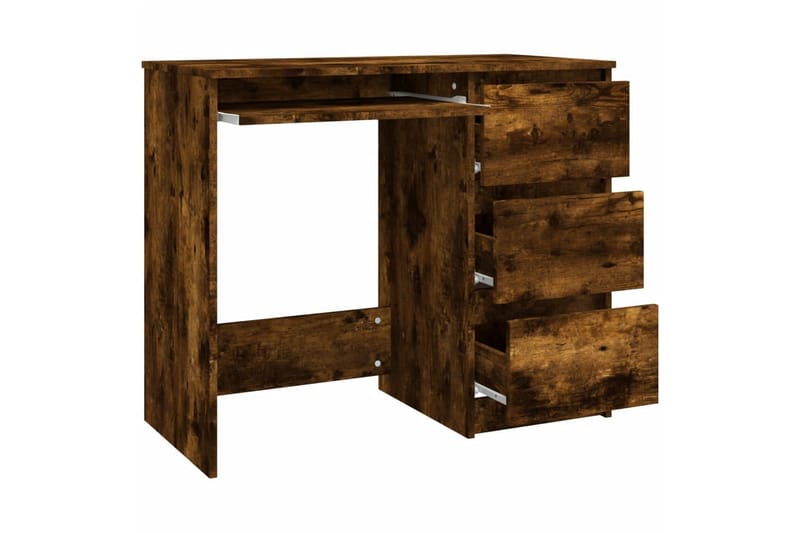 beBasic skrivebord 90x45x76 cm konstrueret træ røget egetræsfarve - Brun - Møbler - Borde - Kontorbord - Skrivebord