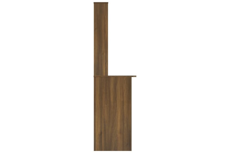 beBasic skrivebord m. hylder 110x45x157 cm konstrueret træ brun egetræ - Brun - Skrivebord