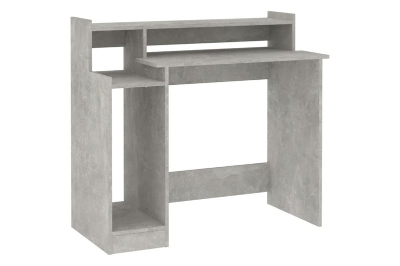 beBasic skrivebord m. LED-lys 97x90x45 cm konstrueret træ betongrå - GrÃ¥ - Møbler - Borde - Kontorbord - Skrivebord